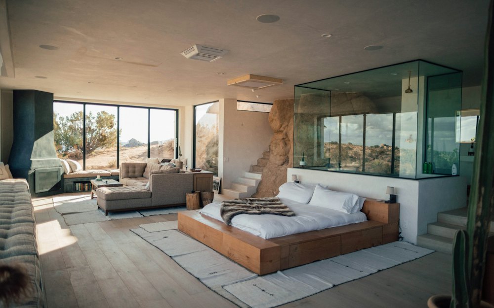A spacious bedroom